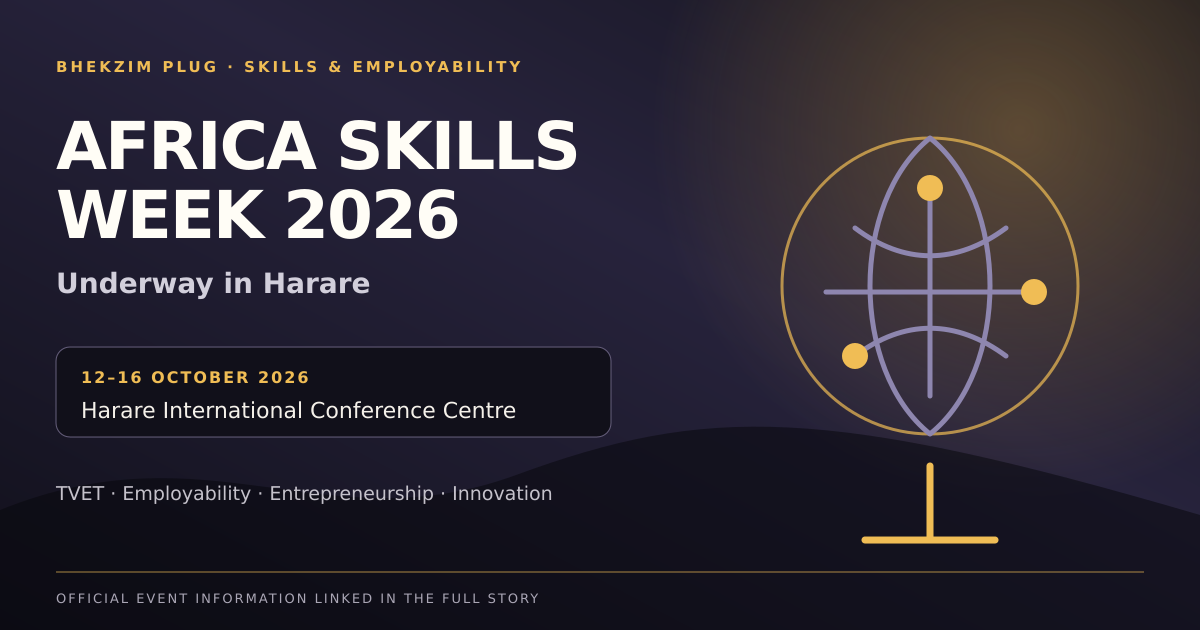 BHEKZIM PLUG editorial graphic for Africa Skills Week 2026 in Harare